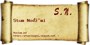 Stum Noémi névjegykártya