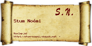 Stum Noémi névjegykártya